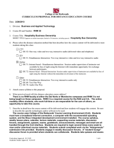 College of the Redwoods CURRICULUM PROPOSAL FOR DISTANCE EDUCATION COURSE Date: