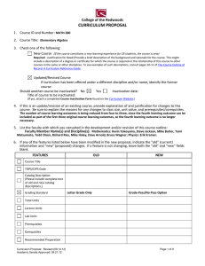 CURRICULUM PROPOSAL College of the Redwoods 1.  Course ID and Number: