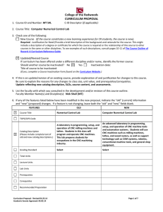 College of the Redwoods CURRICULUM PROPOSAL