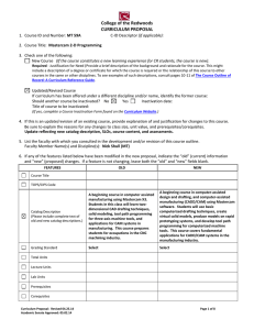 College of the Redwoods CURRICULUM PROPOSAL