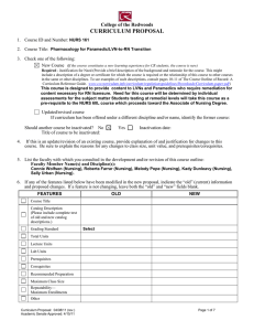 CURRICULUM PROPOSAL College of the Redwoods 1.  Course ID and Number: