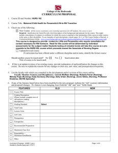 CURRICULUM PROPOSAL College of the Redwoods Course ID and Number: