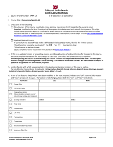 College of the Redwoods CURRICULUM PROPOSAL