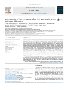 Implementation of European marine policy: New water quality targets