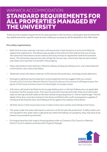 STANDARD REQUIREMENTS FOR ALL PROPERTIES MANAGED BY THE UNIVERSITY WARWICK ACCOMMODATION