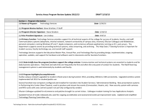 Service Areas Program Review Update 2012/13        DRAFT 2/19/13 