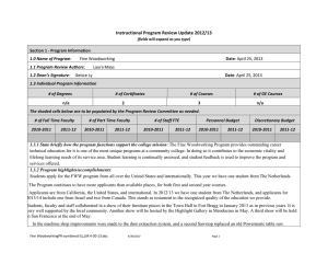 Instructional Program Review Update 2012/13 