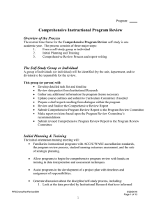 Comprehensive Instructional Program Review Overview of the Process