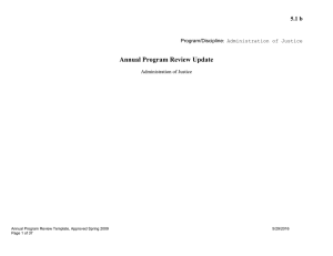 Annual Program Review Update 5.1 b  Administration of Justice