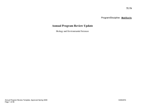 Annual Program Review Update 5.1 b Biol/EnvSc