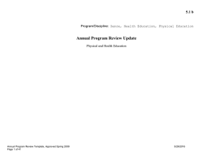 Annual Program Review Update 5.1 b  Physical and Health Education