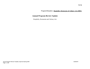 Annual Program Review Update 5.1 b Hospitality, Restaurant, &amp; Culinary Arts (HRC)