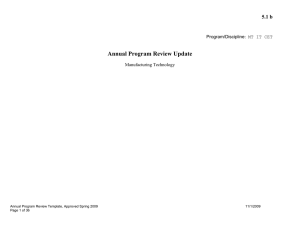 Annual Program Review Update 5.1 b  Manufacturing Technology