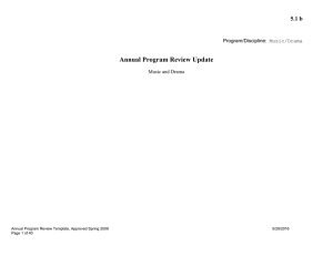 Annual Program Review Update 5.1 b  Music and Drama