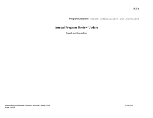 Annual Program Review Update 5.1 b  Speech and Journalism