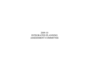 2009-10 INTEGRATED PLANNING ASSESSMENT COMMITTEE