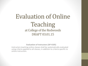 Evaluation of Online Teaching at College of the Redwoods DRAFT 03.01.15