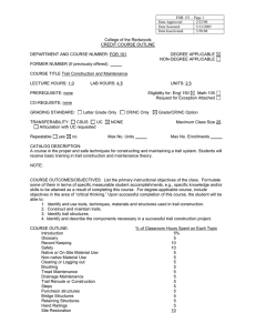 College of the Redwoods CREDIT COURSE OUTLINE