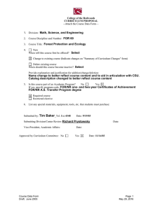 Math, Science, and Engineering FOR 60 Forest Protection and Ecology Select