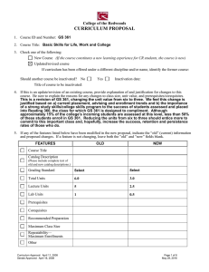CURRICULUM PROPOSAL College of the Redwoods