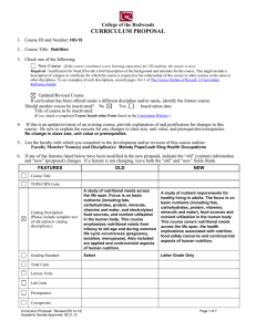 CURRICULUM PROPOSAL College of the Redwoods 1.  Course ID and Number: