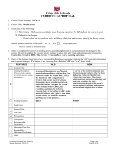 CURRICULUM PROPOSAL College of the Redwoods