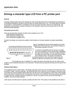 Driving a character type LCD from a PC printer port