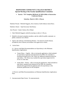 REDWOODS COMMUNITY COLLEGE DISTRICT Special Meeting of the Faculty Qualifications Committee