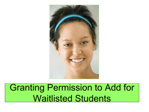 Granting Permission to Add for Waitlisted Students