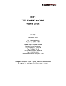 888P+ TEST SCORING MACHINE USER'S GUIDE