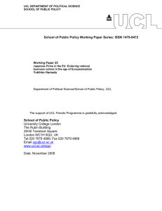 School of Public Policy Working Paper Series: ISSN 1479-9472