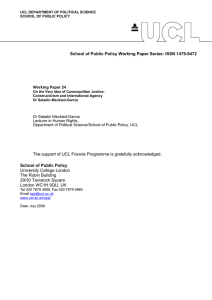 School of Public Policy Working Paper Series: ISSN 1479-9472