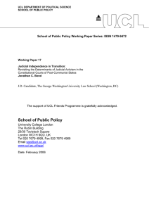 School of Public Policy Working Paper Series: ISSN 1479-9472