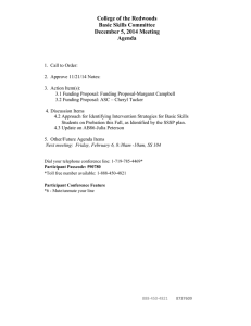 College of the Redwoods Basic Skills Committee December 5, 2014 Meeting Agenda