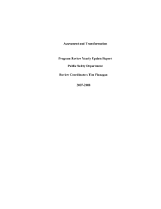 Assessment and Transformation Program Review Yearly Update Report Public Safety Department