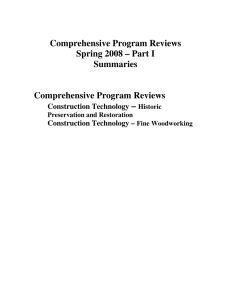 Comprehensive Program Reviews Spring 2008 – Part I Summaries