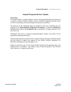 Annual Program Review Update