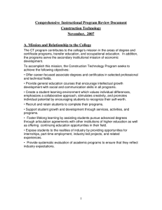 Comprehensive Instructional Program Review Document Construction Technology November,  2007