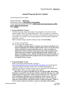Annual Program Review Update