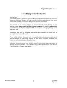 Annual Program Review Update