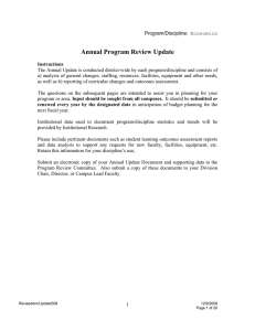 Annual Program Review Update