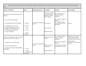 I. Improve support for incoming students.  This initiative supports Strategic...