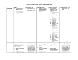 College of the Redwoods Master Planning Calendar