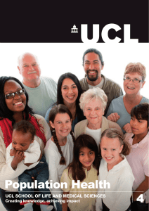 Population Health 4 UCL SChooL of Life and MediCaL SCienCeS