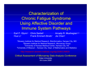 Characterization of Chronic Fatigue Syndrome Using Affective Disorder and Immune System Pathways