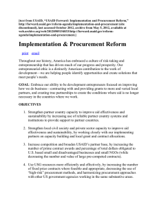 [text from USAID, “USAID Forward: Implementation and Procurement Reform,” (site