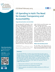 US Spending in Haiti: The Need for Greater Transparency and Accountability