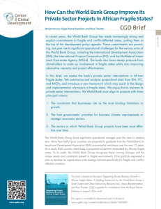 CGD Brief How Can the World Bank Group Improve Its