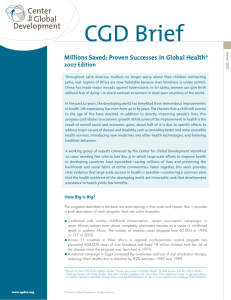 CGD Brief * Millions Saved: Proven Successes in Global Health 2007 Edition