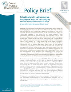 Policy Brief Privatization in Latin America puzzle of a contentious economic policy